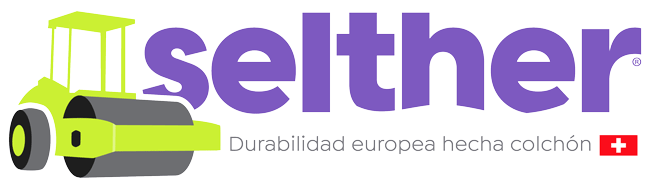 Logo Selther Small: Logo pequeño de la marca de colchones Selther en fondo blanco, versión optimizada para web.